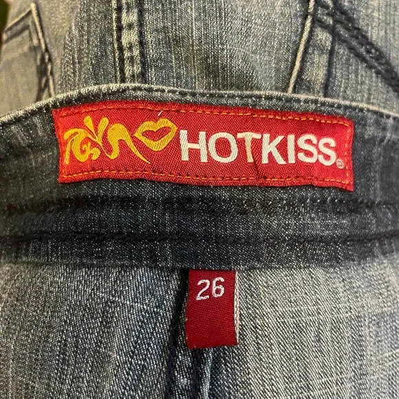 Y2K Hot Kiss Denim Jean Mini Skirt Size 26 - Picture 4 of 6